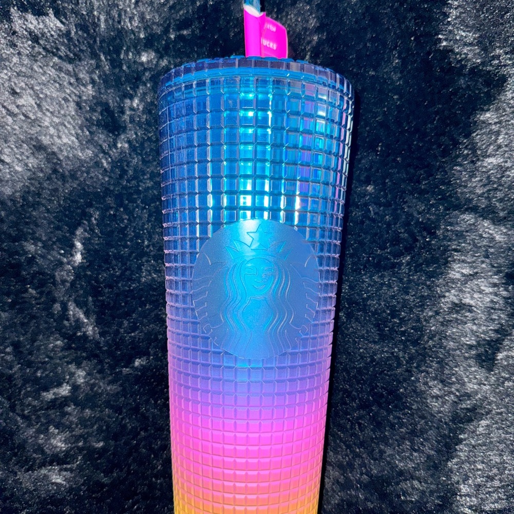 Starbucks Blue-Pink-Yellow Ombre Studded Cold Cup